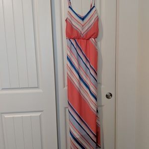 V neck empire waist maxi dress